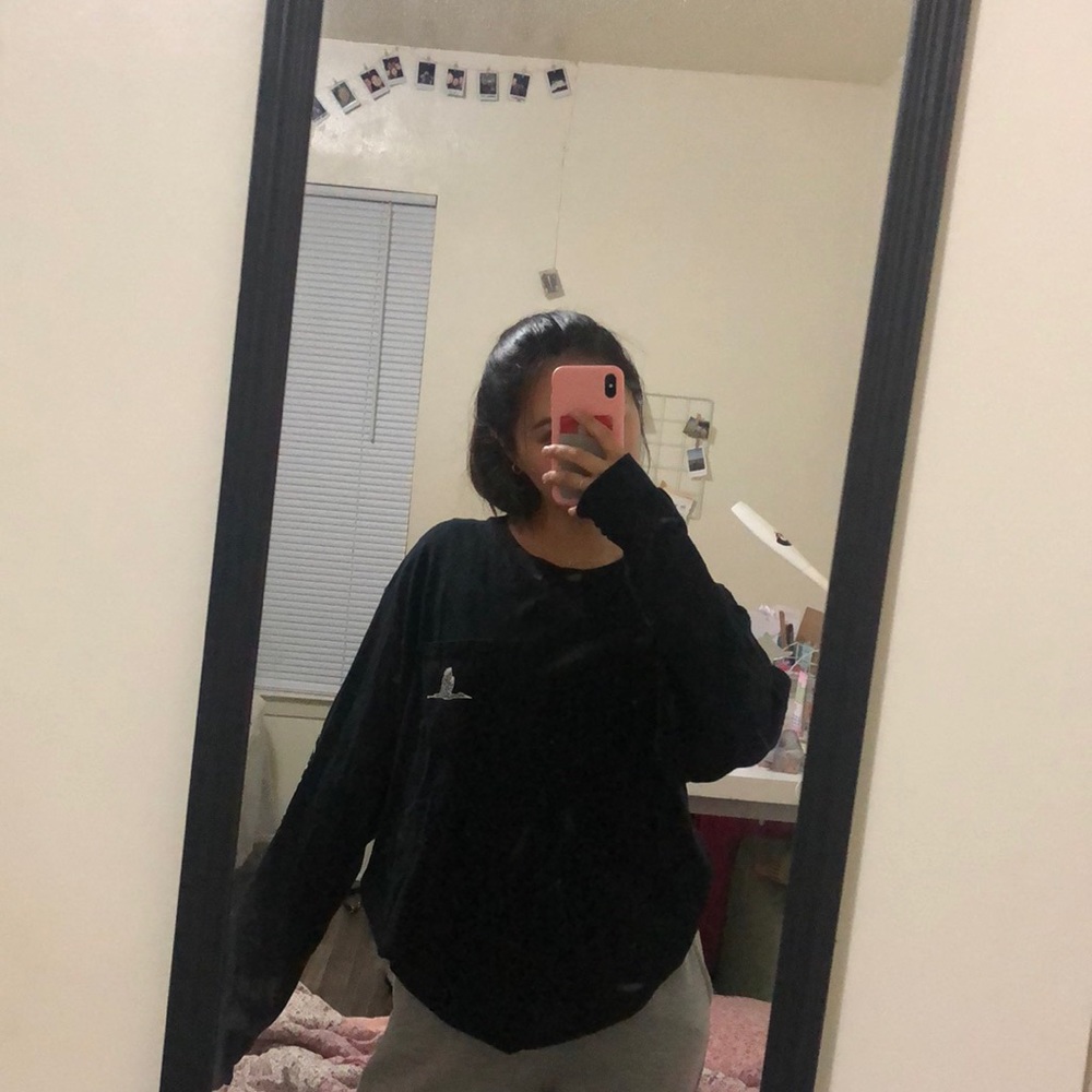 Cute oversized black tee storchenblick